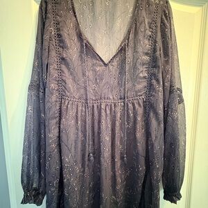 Elegant Long-Sleeve Tunic Top or Mini Dress